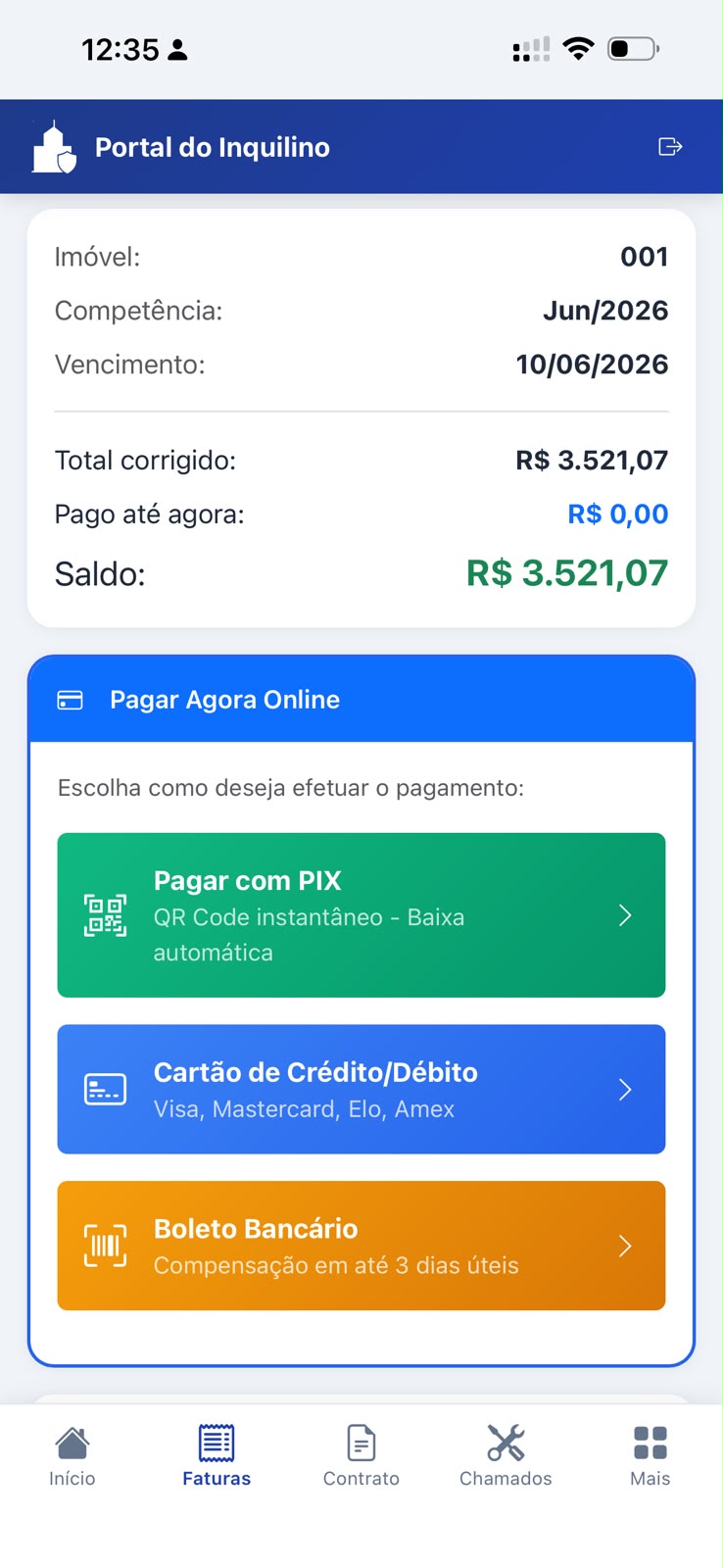 Formas de pagamento